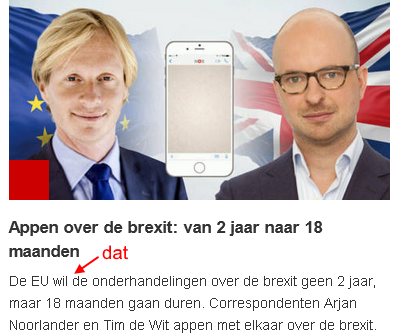Ontbrekend woord op voorpagina