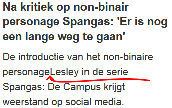 Ontbrekende spatie op de voorpagina (31-08-2020 23:00h)