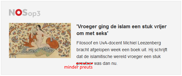 Omgekeerde bewering op voorpagina
